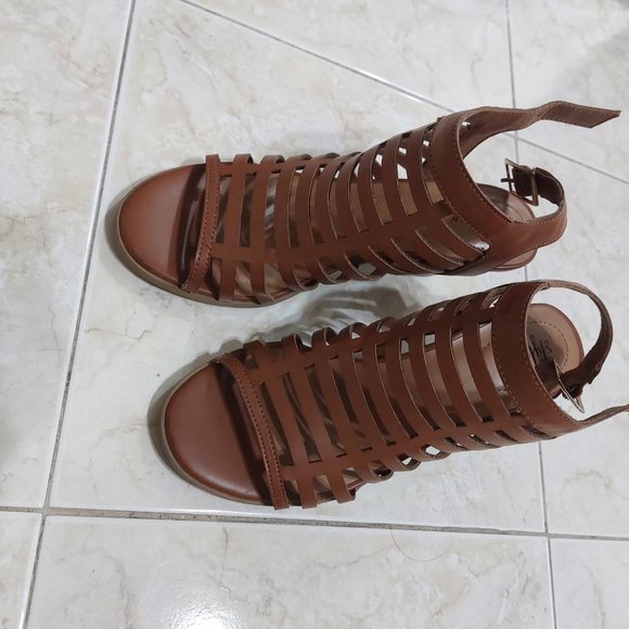 STYLE & CO Women's Haileyy Shooties Sandals Heels COGNAC Brown Chic Trendy Style - Picture 8 of 13